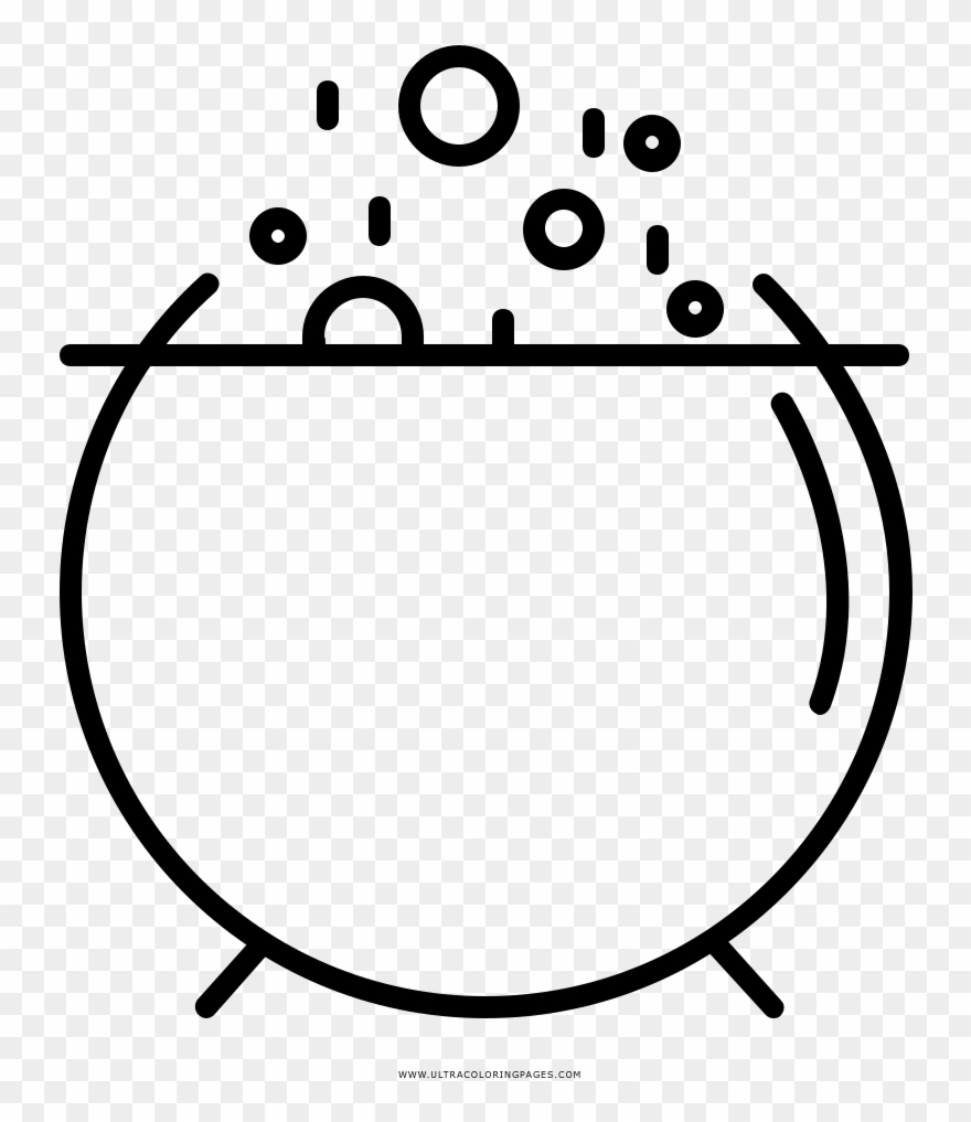 Cauldron Coloring Page - Circle Clipart