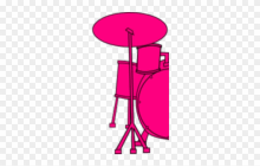 Pink Clipart Drum Set - Clip Art - Png Download