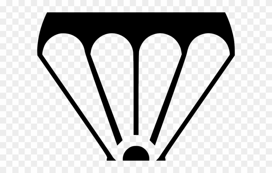 Parachute Clipart Black And White - Png Download