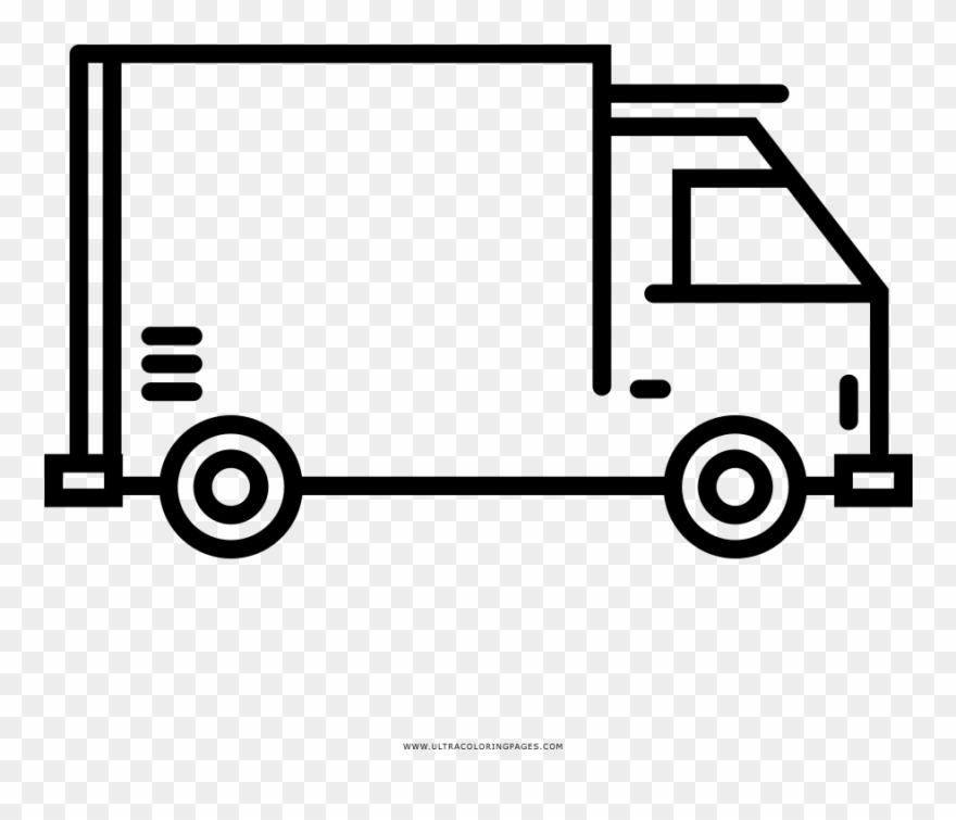 Delivery Truck Coloring Page - Camion Dibujo Png Clipart
