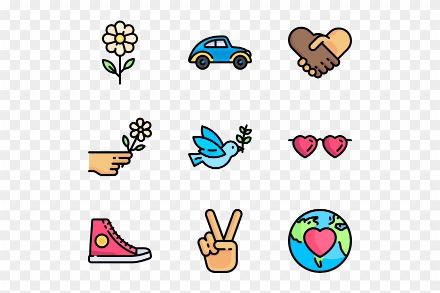 Hippie Clipart Hippy - Png Download