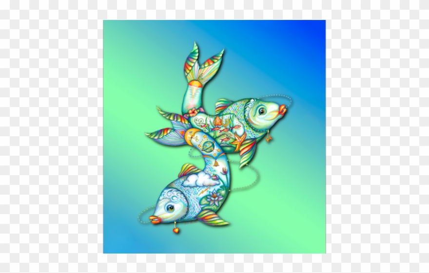 Pisces Clipart Koi - Cartoon - Png Download