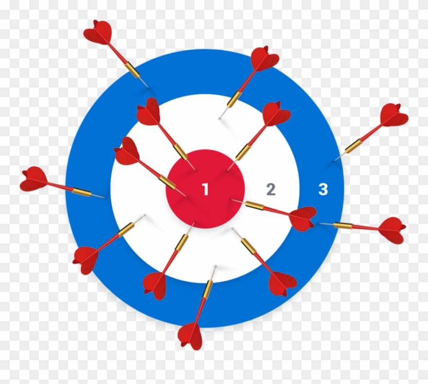 Bullseye With Many Darts - Cogs Icon Circle Png Clipart