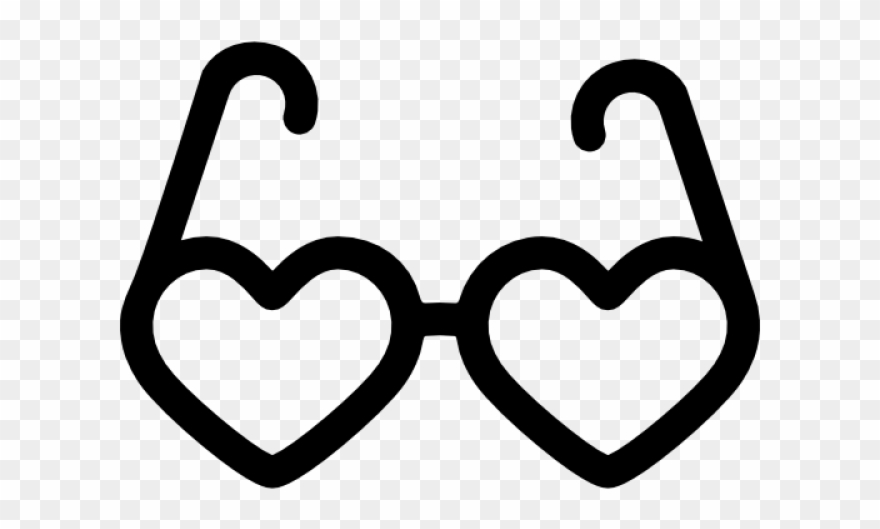 Sunglasses Clipart Heart - Heart Shaped Glasses Silhouette - Png Download