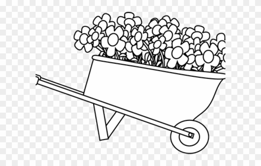 Garden Clipart Cute - Gardening Clip Art Black And White - Png Download