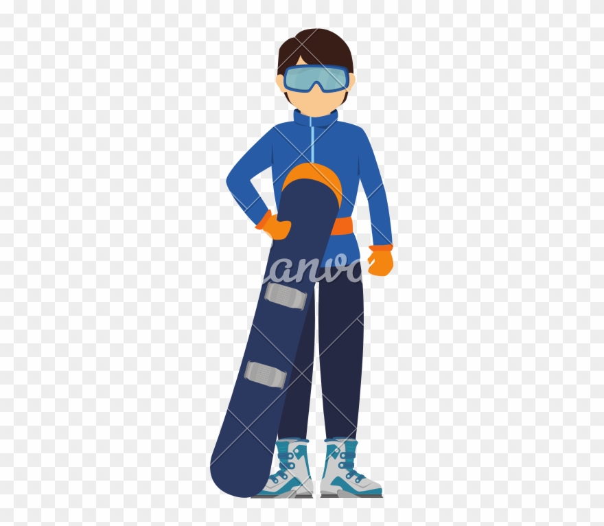 Snowboard Clipart Winter Person - Canva - Png Download