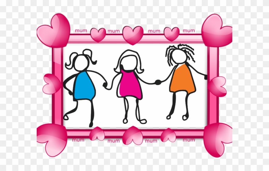 Good Evening Clipart Three Daughter - Pink Frame Png Transparent