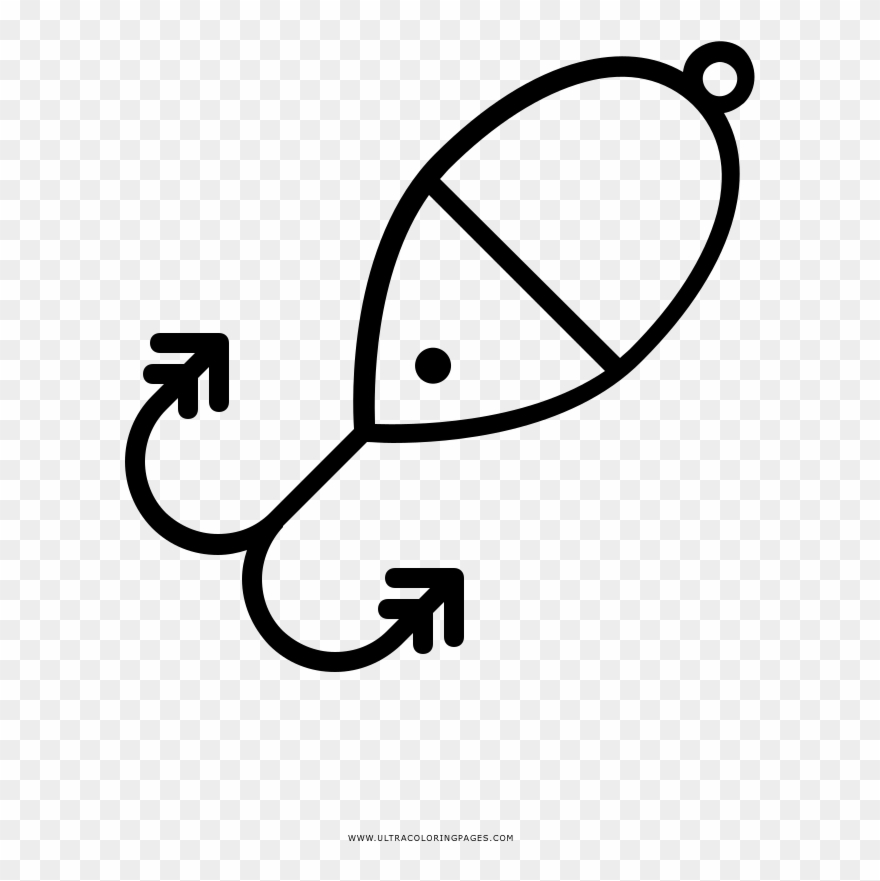 Fishing Lure Coloring Page - Line Art Clipart