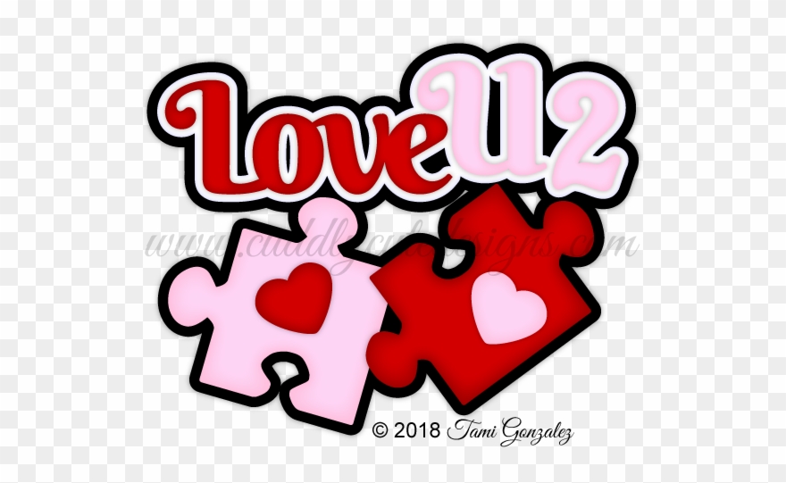 Love U 2 Pieces Title - Heart Clipart