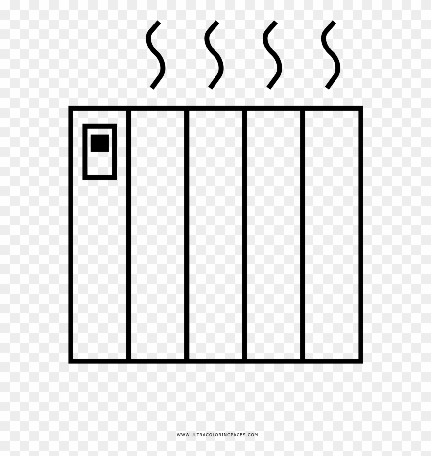 Electric Heater Coloring Page Clipart