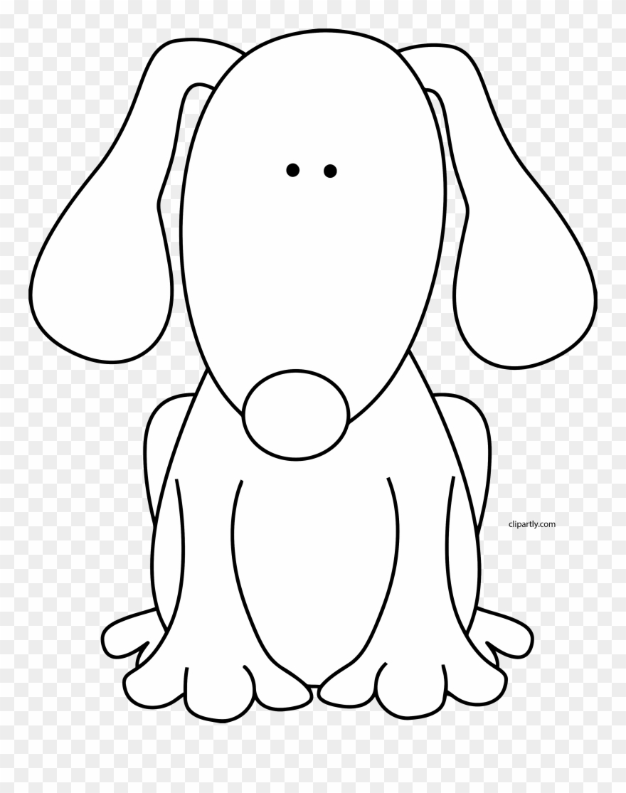 Dog Black White Clipart Png - Cute Black And White Dog Clipart Transparent Png