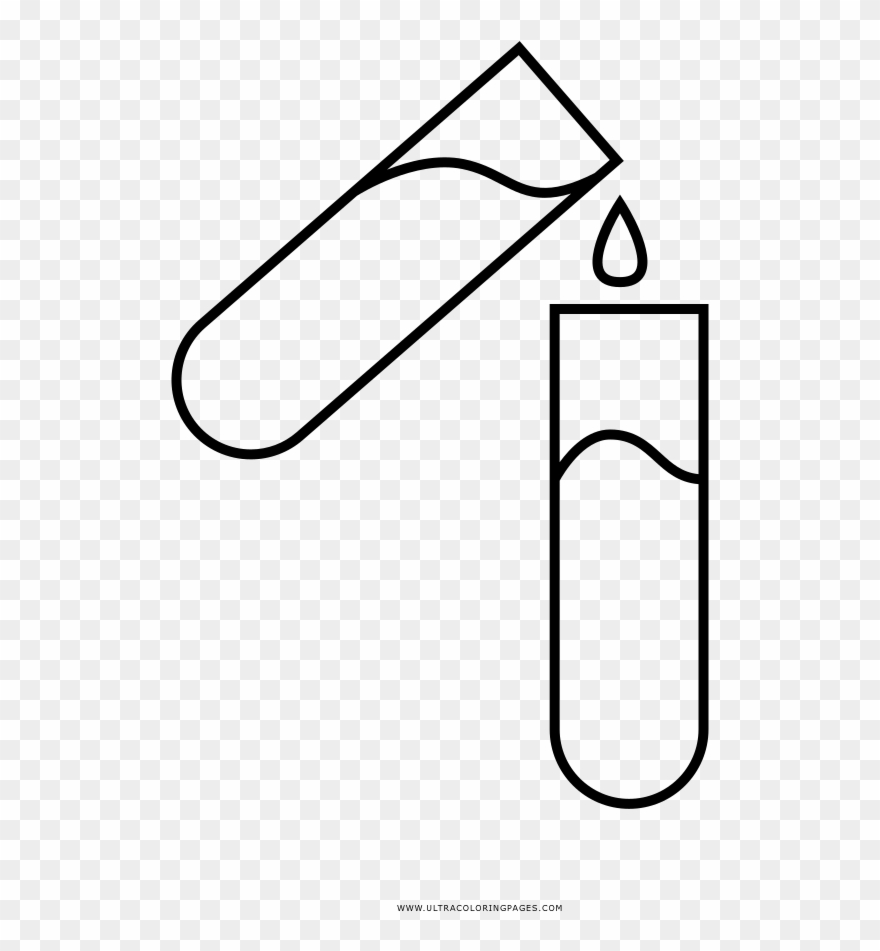 Test Tube Coloring Page - Line Art Clipart