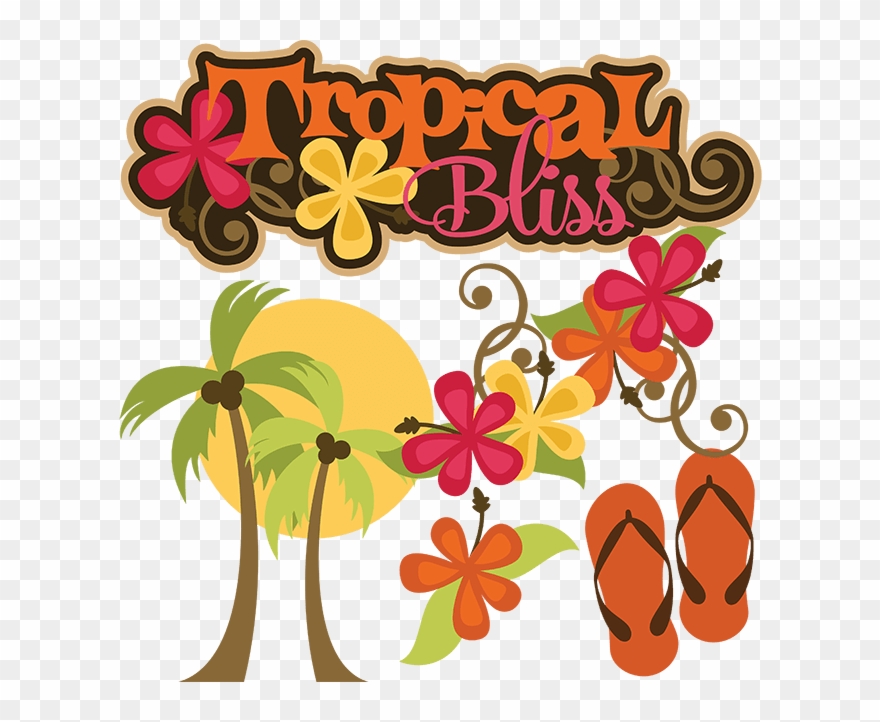 Beach - Cute Tropical Clipart - Png Download
