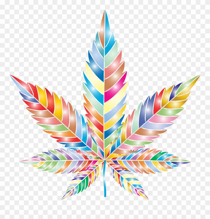 Cannabis Leaf Paper Symmetry Art - Illustration Clipart