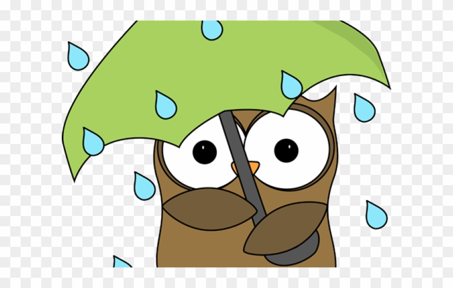 Owl Clipart Rain - Rain Clip Art - Png Download