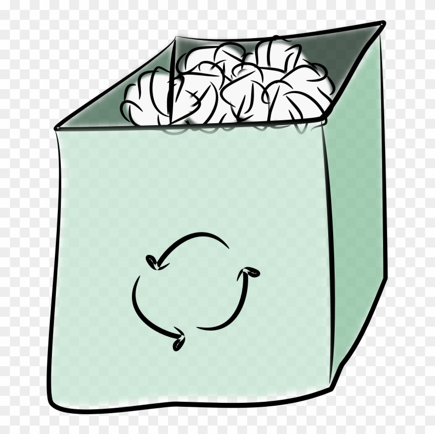 Trash Bin Clip Art - Ahorro De Papeleria En Oficinas - Png Download