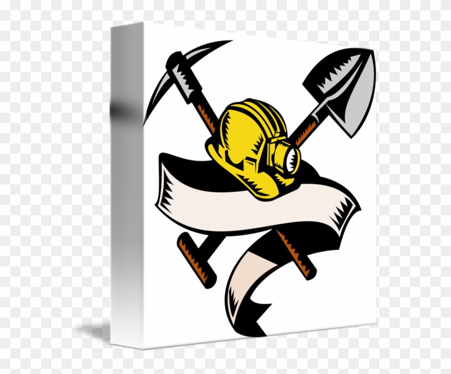 Graphic Transparent Download Coal Mining Clipart - Shovel And Pick Coal Miner - Png Download