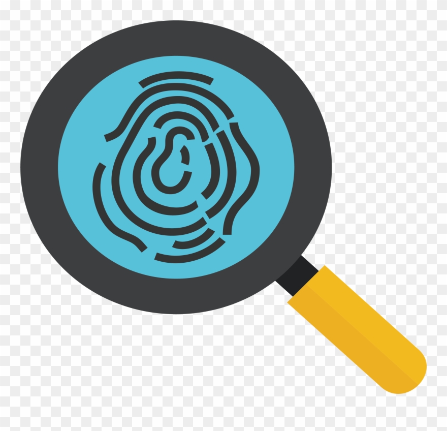 Black And White Library Icon Search Alignment Transprent - Fingerprint And Magnifying Glass Clipart