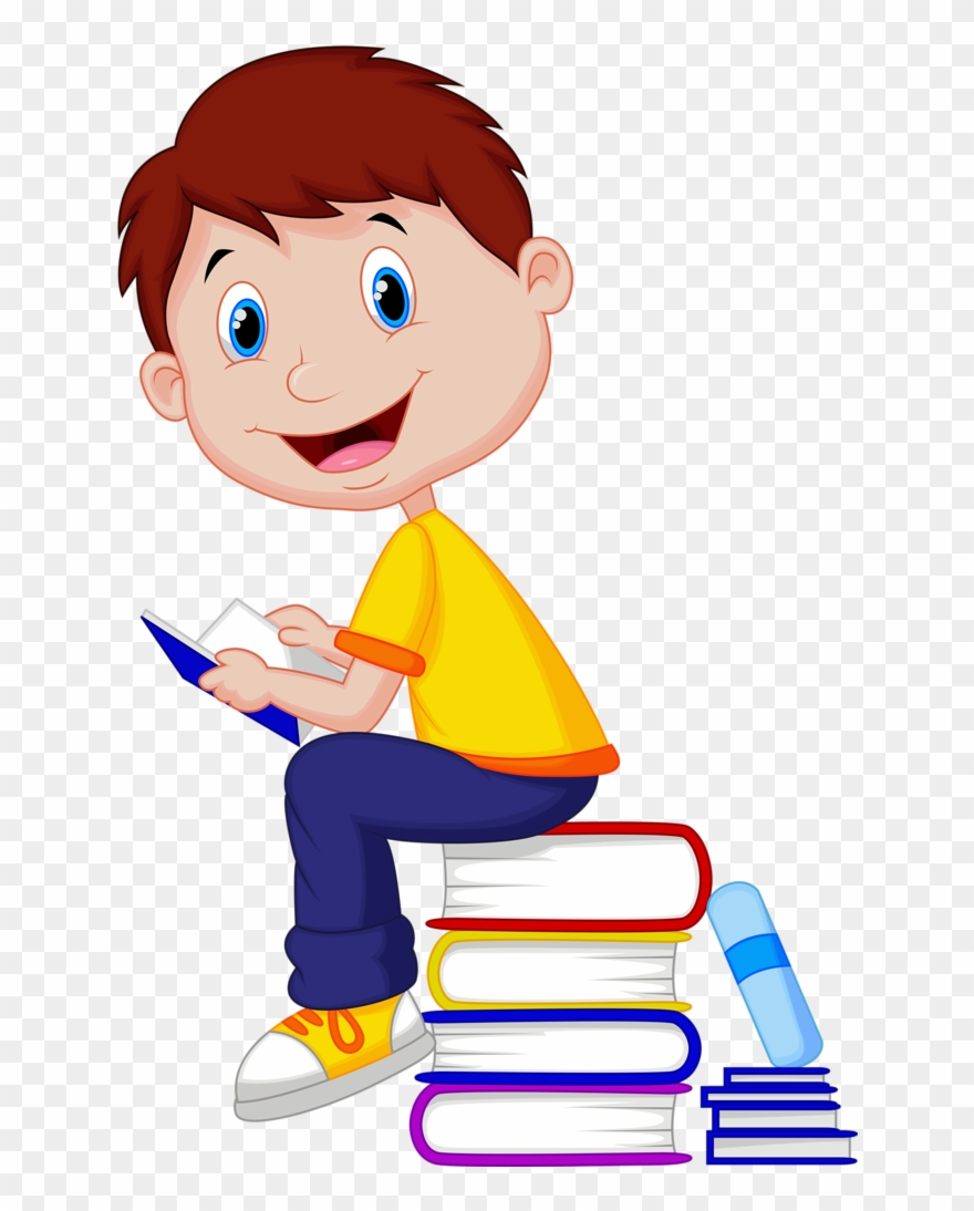 6 Clip Art, School And Sunday School - School Boy Cartoon Reading - Png Download