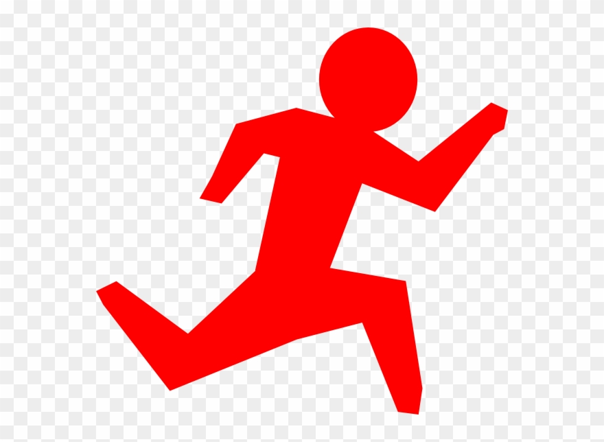 Red Clipart Stick Figure - Stick Running Man Cartoon - Png Download