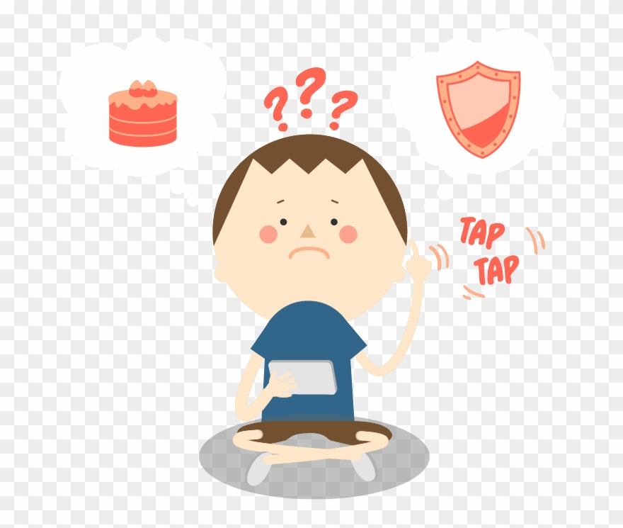 He Taps, Taps, Taps On His Head - Cartoon Clipart