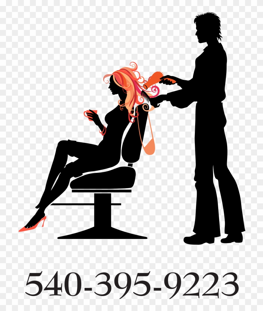 Hair Clipart Beautician - Barber Cutting Hair Silhouette - Png Download