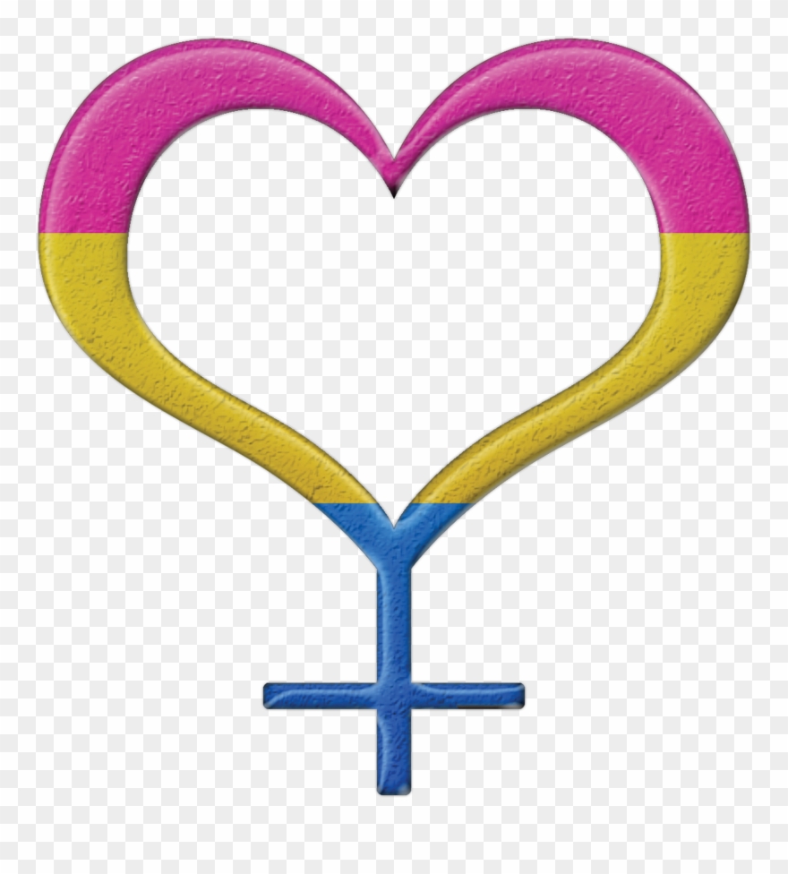Pansexual Pride Heart Shaped Female Gender Symbol In Clipart