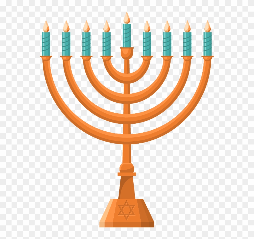 Menorah Clipart Border - Hanukkah Illustrations - Png Download
