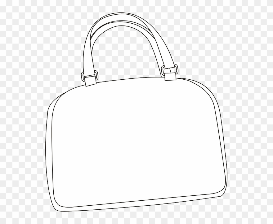Download Hd Purse Clipart Handbag Clip Art Bag White - White Bag Outline Png Transparent Png