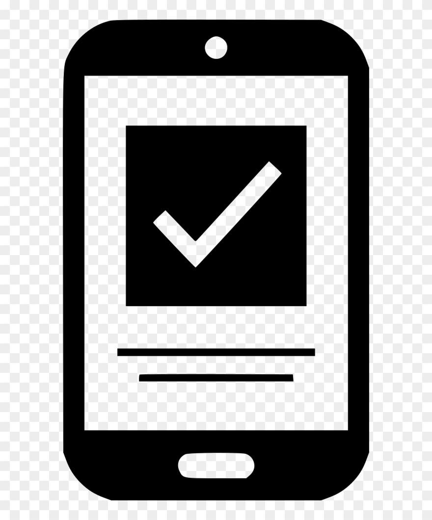 Mobile Check Mark Shopping Comments - Mobile Check Icon Clipart