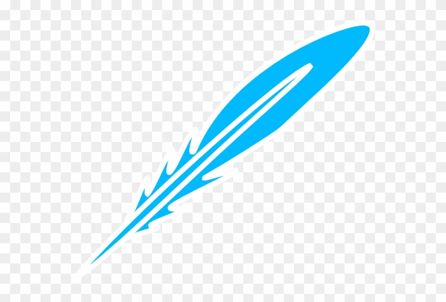 Quill Clipart Blue Feather - Blue Feather Clip Art - Png Download