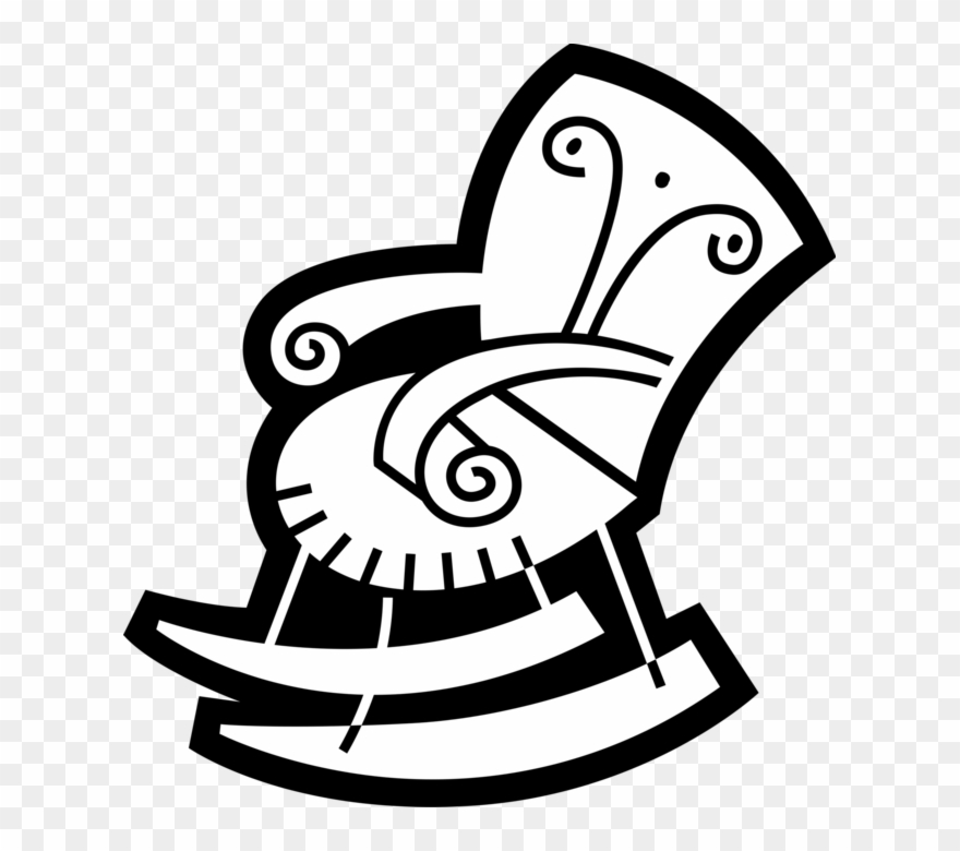 Vector Illustration Of Gentle Motion Rocking Chair - Chair Clipart