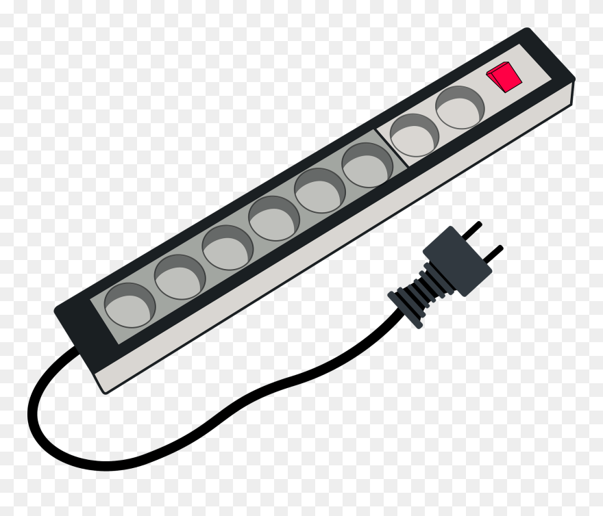 Plug Clipart Extension Cord - Surge Protector Clip Art - Png Download