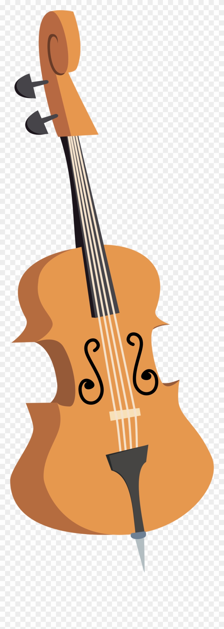 Cello Vector Clipart Royalty Free Download - Double Bass Vector Png Transparent Png