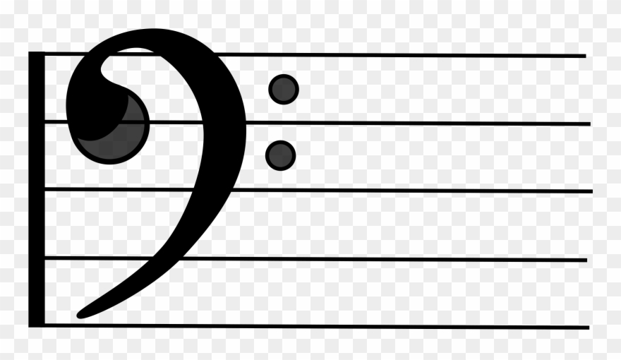 Clef Double Bass Treble Staff - Bass Clef On Staff Clipart