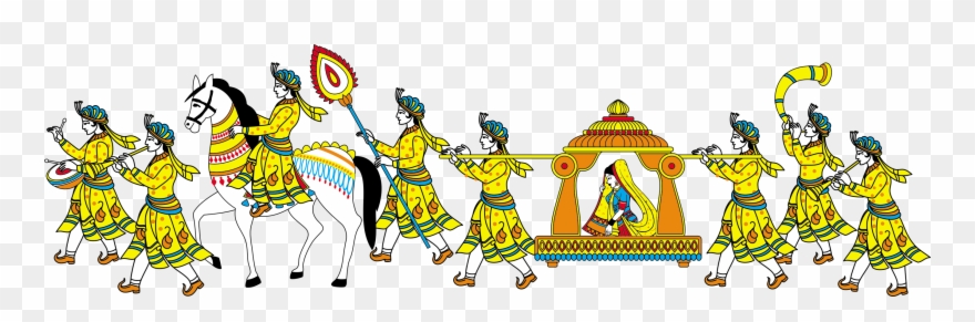 Marriage Clipart Marathi Wedding - Indian Wedding Baraat Clipart - Png Download