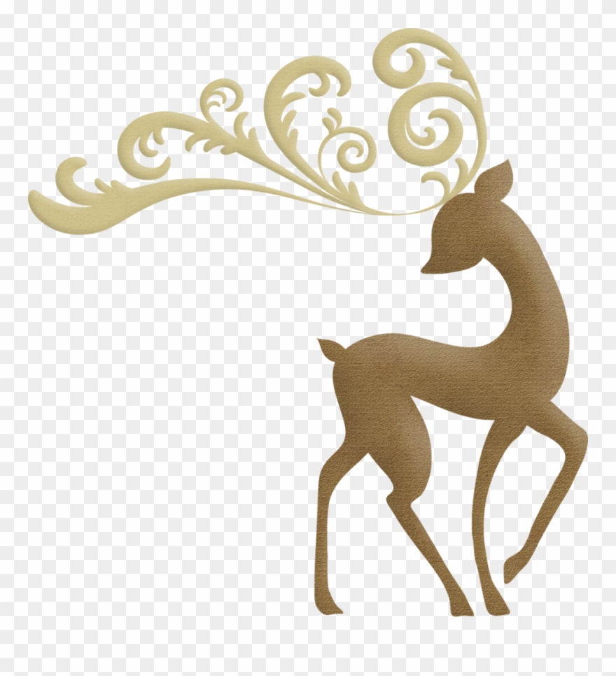 Christmas Elegant Reindeer Clip Art - Elegant Christmas Reindeer Clipart - Png Download