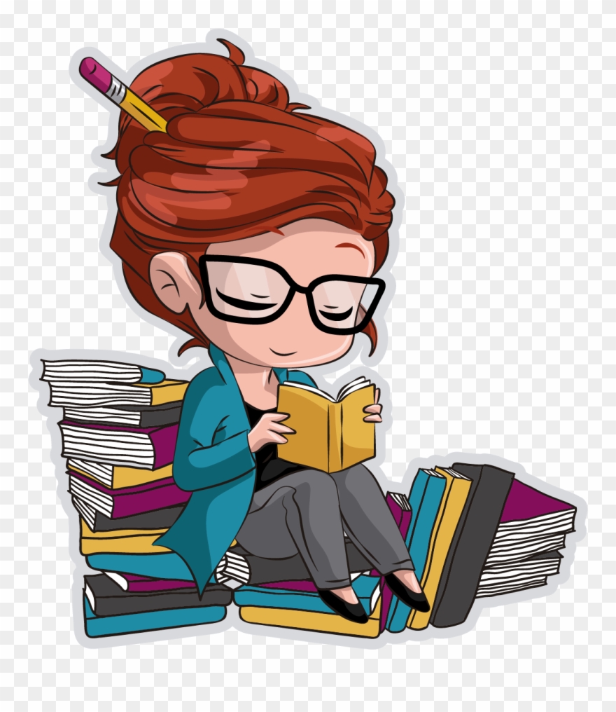 Editor And Writer - Chibi Girl Reading Clipart