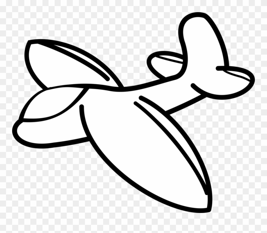 Airplane Cartoon Drawing Glider Black And White - Cartoon Glider Clipart
