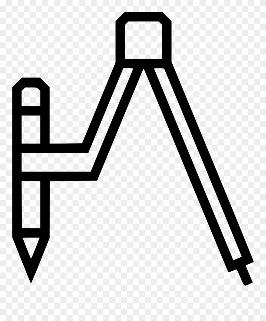 Compass Tool Editor Pencil Draw Circle School Math - Compass Drawing Round Icon Png Clipart