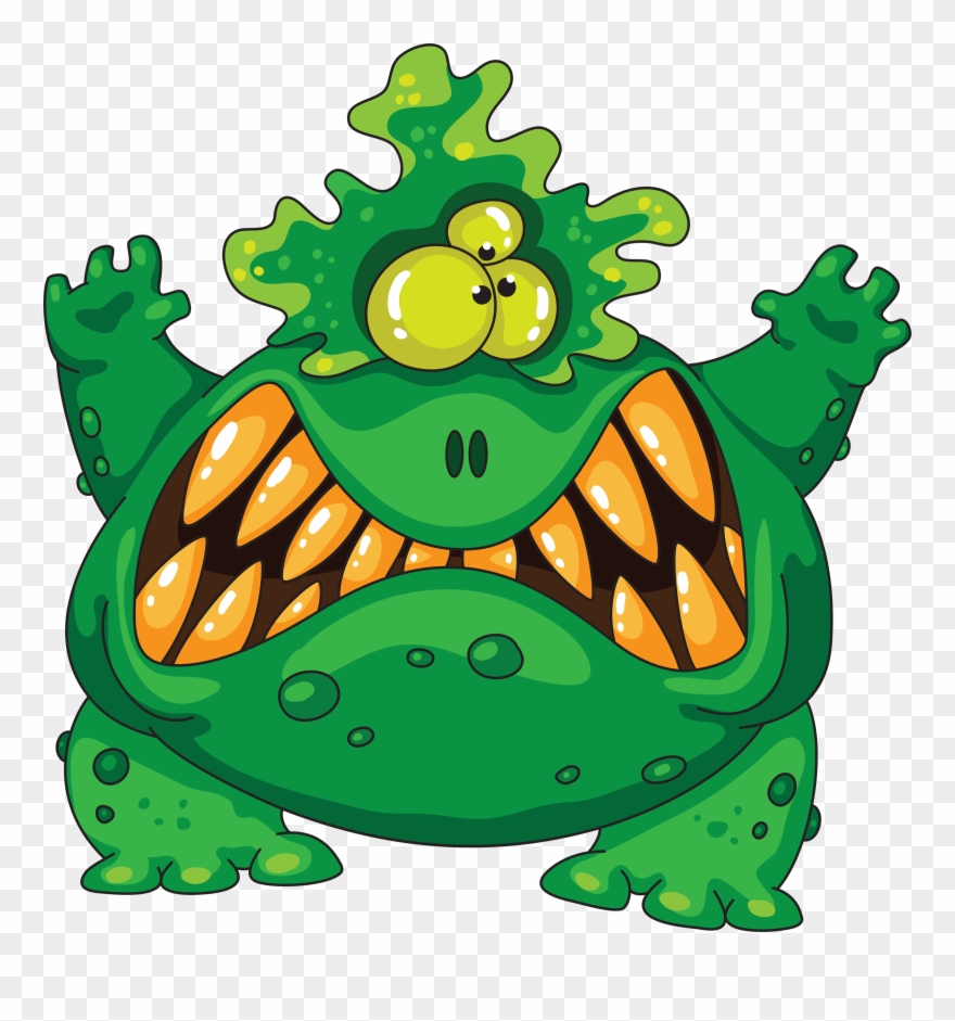 When Little Green Monsters Come Out To Play - Scary Monster Clip Art - Png Download