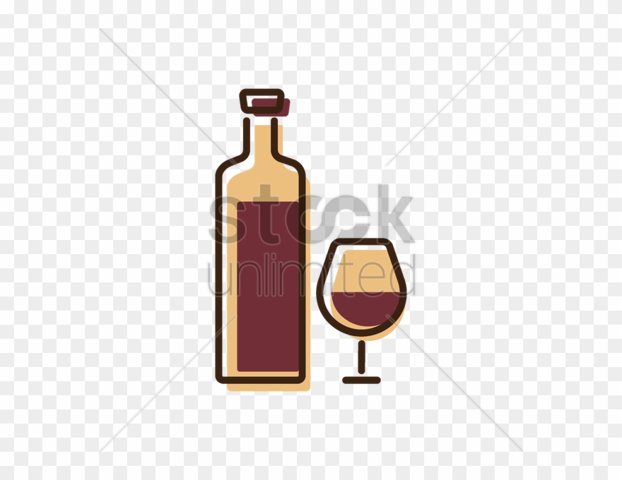 Glass Bottle Clipart Wine Glass Red Wine - Wine - Png Download