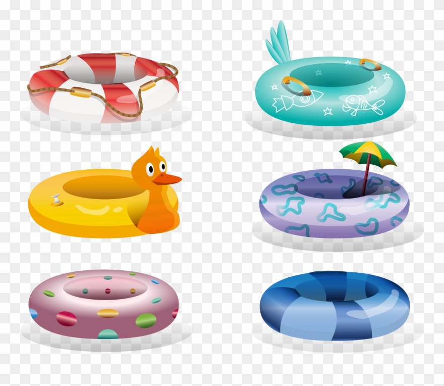 Swimming Transparent Inflatable - Swim Ring Cartoon Clipart