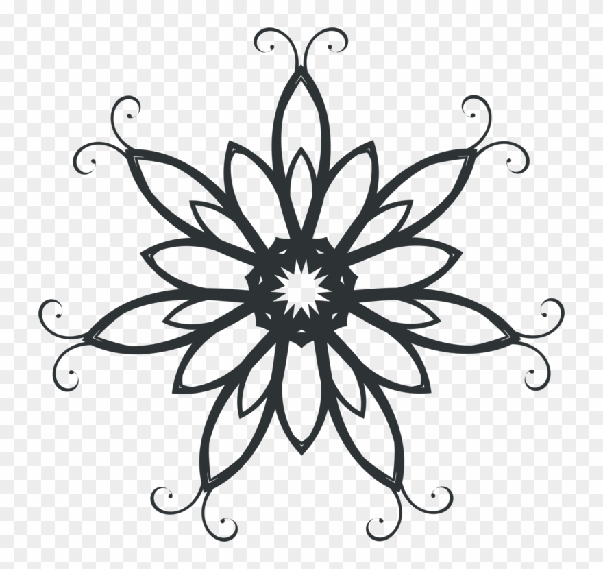 Drawing Computer Icons Silhouette Art - Floral Sun Circle Silhouette Clipart