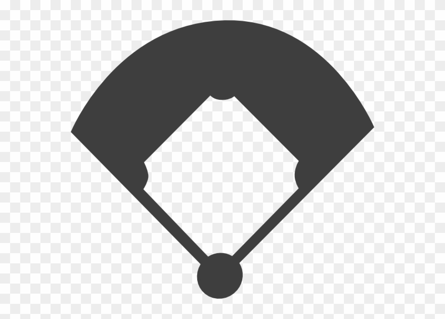 Baseball Field Clip Art - Black And White Baseball Field Clipart - Png Download