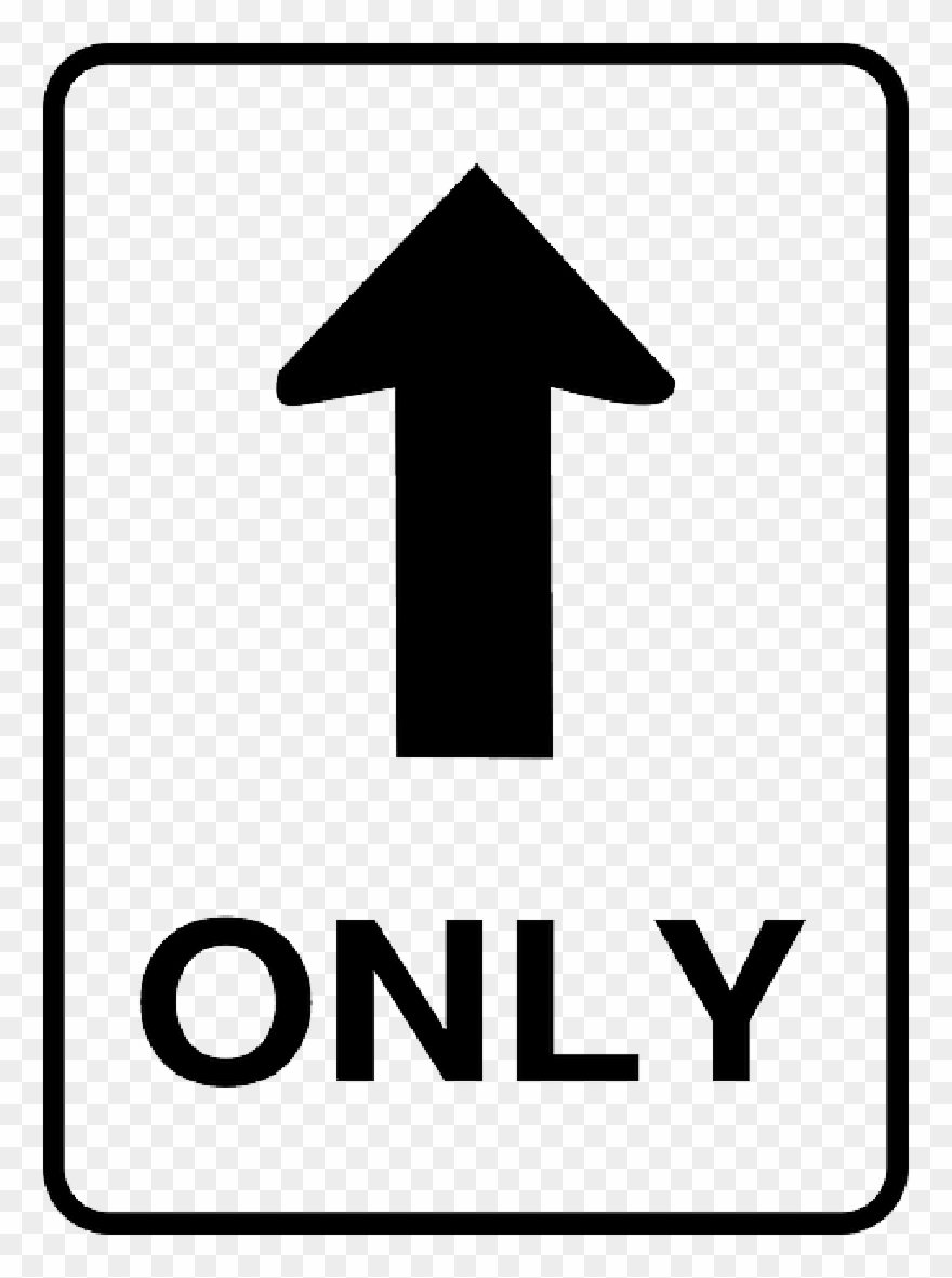 Vector Royalty Free Download Clipart Black And White - One Way Sign Clipart - Png Download