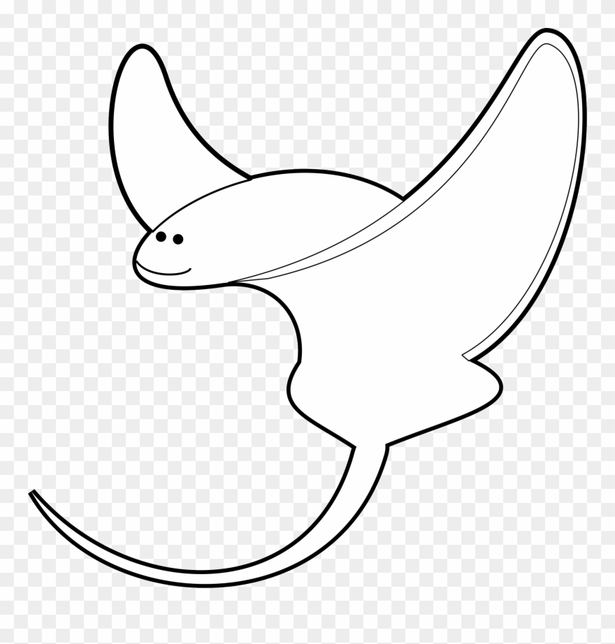 Sea Animals Cute Clip Art Freebies - Line Art - Png Download