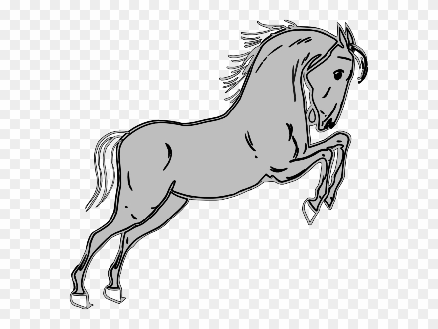 Grey Jumping Horse Clip Art - Horse Clip Art - Png Download