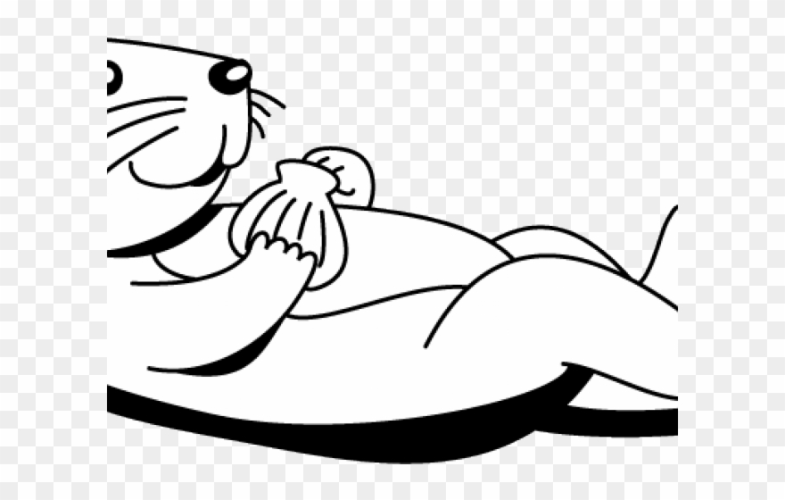 Sea Otter Clipart Black And White - Otters Clipart - Png Download