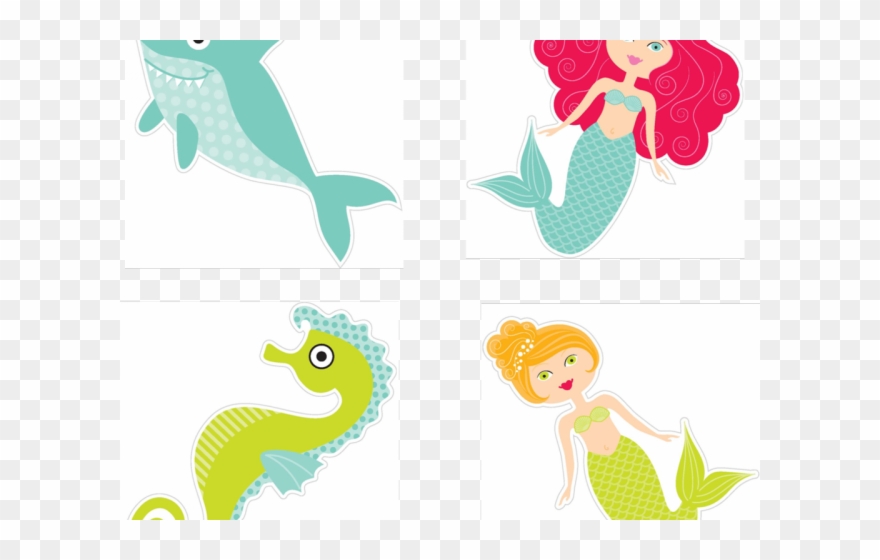 Seahorse Clipart Girly - Cut Out Mermaid - Png Download